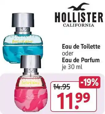 Rossmann HOLLISTER CALIFORNIA Eau de Toilette oder Eau de Parfum 30 ml Angebot