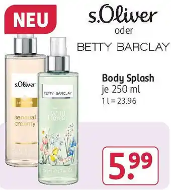 Rossmann s.Oliver oder BETTY BARCLAY Body Splash 250 ml Angebot