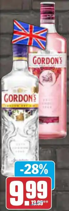 AEZ Gordon's London Dry Gin oder Pink Gin 0,7 L Flasche Angebot