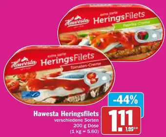 AEZ Hawesta Heringsfilets 200 g Dose Angebot