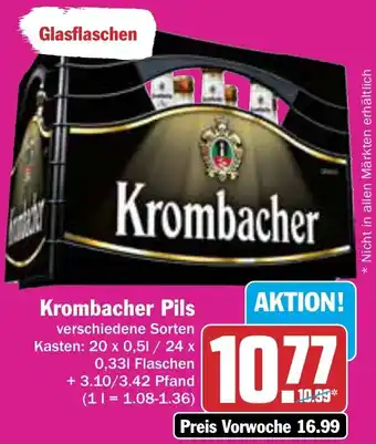 AEZ Krombacher Pils 20x0,5/24x0,33 L Flaschen Angebot