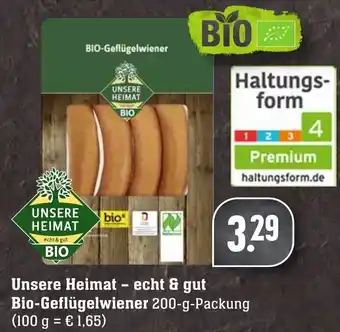 Edeka Neukauf Unsere Heimat echt & gut Bio Geflügelwiener 200g Angebot