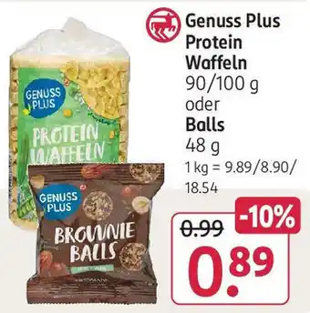 Rossmann Genuss Plus Protein Waffeln 90/100 g oder Balls 48 g Angebot