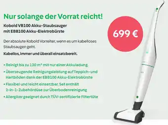 Vorwerk Kobold VB100 Akku-Staubsauger mit EBB100 Akku-Elektrobürste Angebot