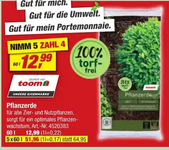 toom Baumarkt Pflanzerde 60 L Angebot