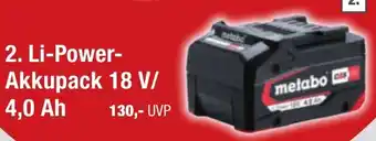 toom Baumarkt Metabo Li-Power Akkupack 18 V/4,0 Ah Angebot