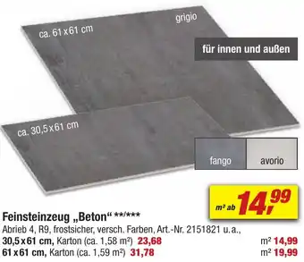 toom Baumarkt Feinsteinzeug ,,Beton" Angebot