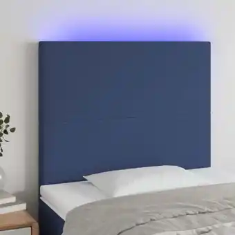 ManoMano LED Kopfteil Betthaupt Bett-Kopfteil Dekorative Wandpaneel Blau 100x5x118/128 cm Stoff RXJNX7009033 MaisonChic Angebot