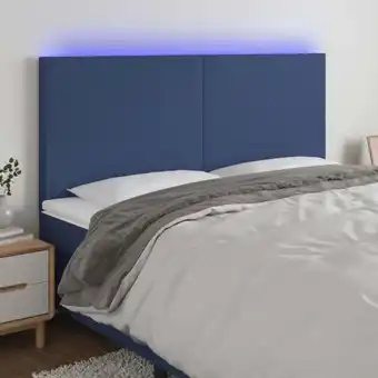 ManoMano Led Kopfteil Betthaupt Bett-Kopfteil Dekorative Wandpaneel Blau 200x5x118/128 cm Stoff RXJNX6865761 Maisonchic Angebot