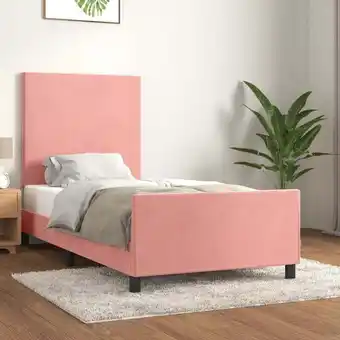 ManoMano Bettgestell mit Kopfteil, Einzelbett, Bettrahmen, Schlafzimmerbett Rosa 80x200 cm Samt LLLA785487 Maisonchic Angebot