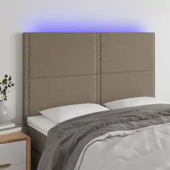 ManoMano Led Kopfteil Betthaupt Bett-Kopfteil Dekorative Wandpaneel Taupe 144x5x118/128 cm Stoff RXJNX3164000 Maisonchic Angebot