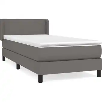 ManoMano Bettgestell mit Matratze,Betten für Erwachsene,Boxspringbett,Schlafzimmerbett Grau 90x190 cm Kunstleder -Maison 22461 - Grau Angebot