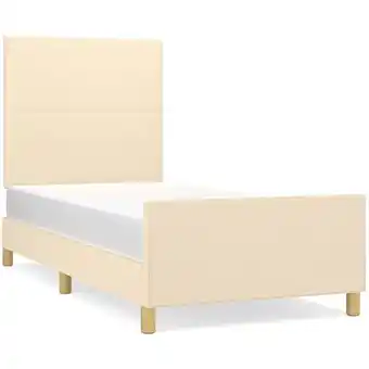 ManoMano Bettgestell für Erwachsenenbett,Bettrahmen Metallbett mit Kopfteil,Schlafzimmerbett Creme 90x200 cm Stoff -Maison 23380 - Cre Angebot