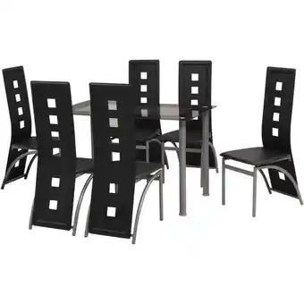 ManoMano Bonnevie - Siebenteilige Essgruppe,Sitzgruppe Schwarz vidaXL Angebot