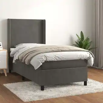 ManoMano Bonnevie - Boxspringbett,Schlafzimmerbett mit Matratze Dunkelgrau 90x190 cm Samt vidaXL93141 Angebot