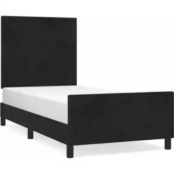 ManoMano Bettgestell für Erwachsenenbett,Bettrahmen Metallbett mit Kopfteil,Schlafzimmerbett Schwarz 90x200 cm Samt -Maison 36488 - Sc Angebot