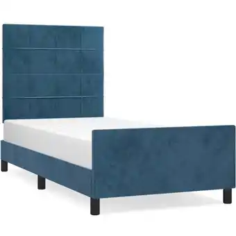 ManoMano Bettgestell für Erwachsenenbett,Bettrahmen Metallbett mit Kopfteil,Schlafzimmerbett Dunkelblau 90x200 cm Samt -Maison 99688 - Angebot