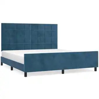 ManoMano Bettgestell für Erwachsenenbett,Bettrahmen Metallbett mit Kopfteil,Schlafzimmerbett Dunkelblau 180x200 cm Samt -Maison 54574  Angebot