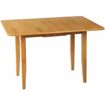 ManoMano Esstisch heller Holzfarbton Gummibaumholz 90/120 x 60 cm Ausziehbar mit Schublade Massivholzbeine Rechteckig Retro Design - H Angebot