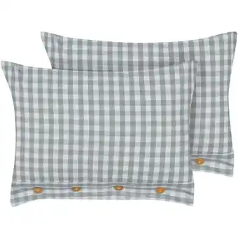 ManoMano Dekokissen 2er Set Mintgrün / Weiß Karomuster 40 x 60 cm Rechteckig mit Knöpfen für Wohnzimmer Schlafzimmer Sofa Sessel Bett  Angebot