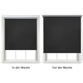 ManoMano Hengda Verdunkelungsrollo Klemmfix ohne Bohren 100% Polyester 110cm x 160cm Schwarz Verdunklungsrollo Fensterrollo Rollo Seit Angebot