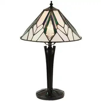 ManoMano Interiors Astoria - 1 leichte kleine Tischlampe schwarz, Glas im Tiffany-Stil, E14 Angebot