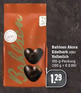 Edeka Neukauf Bahlsen Akora Edelherb oder Vollmilch 150g Angebot