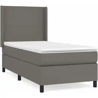 ManoMano Bettgestell mit Matratze,Betten für Erwachsene,Boxspringbett,Schlafzimmerbett Grau 100x200 cm Kunstleder -Maison 78606 - Grau Angebot