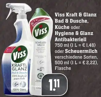 Edeka Neukauf Viss Kraft & Glanz Bad & Dusche, Küche oder Hygiene & Glanz Antibakteriell 750ml oder Scheuermilch 500ml Angebot