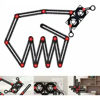 ManoMano Multi-Winkel-Messlineal, 12 Seiten genaue Aluminiumlegierung, Stanzschablonen-Layout-Tool, Bohrwerkzeug HIASDFLS Angebot