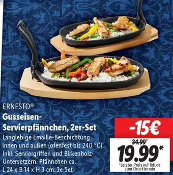 Lidl ERNESTO Gusseisen Servierpfännchen, 2er-Set Angebot