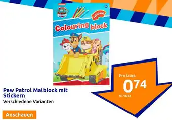 Action Paw Patrol Malblock mit Stickern Angebot