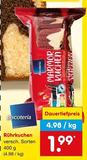 Netto Marken-Discount Biscoteria Rührkuchen 400g Angebot