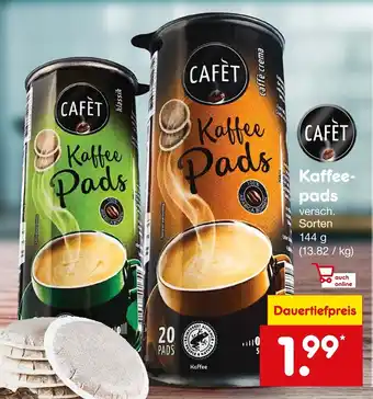 Netto Marken-Discount CAFET Kaffee Pads 20st Angebot