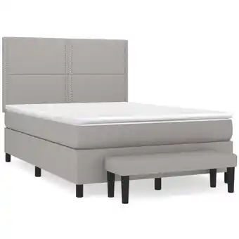 ManoMano Bettgestell mit Matratze,Betten für Erwachsene,Boxspringbett,Schlafzimmerbett Hellgrau 140x200 cm Stoff -Maison 95607 - Grau Angebot