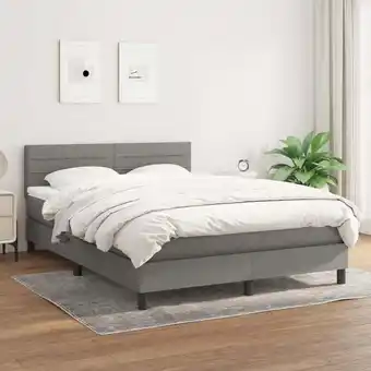 ManoMano Bonnevie - Boxspringbett,Schlafzimmerbett mit Matratze Dunkelgrau 140x190 cm Stoff vidaXL13165 Angebot