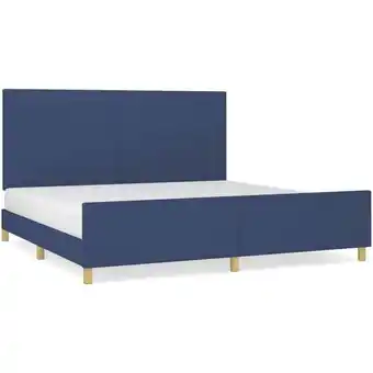 ManoMano Bettgestell für Erwachsenenbett,Bettrahmen Metallbett mit Kopfteil,Schlafzimmerbett Blau 200x200 cm Stoff -Maison 31435 - Bla Angebot