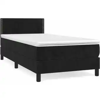 ManoMano Bettrahmen Einzelbett,Bettgestell und Polsterbett,Boxspringbett mit Matratze Schwarz 80x200 cm Samt Bonnevie 42197 - Schwarz Angebot