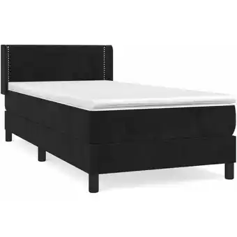 ManoMano Bettrahmen Einzelbett,Bettgestell und Polsterbett,Boxspringbett mit Matratze Schwarz 80x200 cm Samt Bonnevie 30795 - Schwarz Angebot