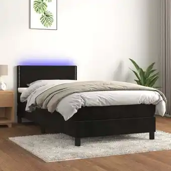 ManoMano Boxspringbett mit Matratze & LED,Schlafzimmerbett,Polsterbett,Hotellbett Schwarz 80x200 cm Samt DXJT144593 Maisonchic Angebot