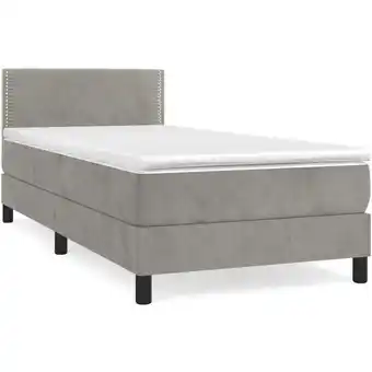 ManoMano Bettgestell mit Matratze,Betten für Erwachsene,Boxspringbett,Schlafzimmerbett Hellgrau 90x200 cm Samt -Maison 45164 - Grau Angebot