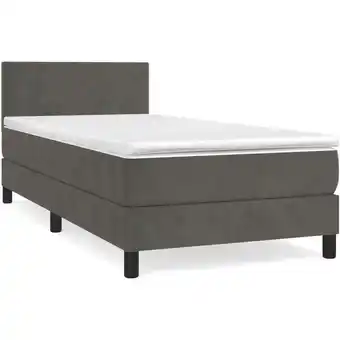 ManoMano Bettgestell mit Matratze,Betten für Erwachsene,Boxspringbett,Schlafzimmerbett Dunkelgrau 90x200 cm Samt -Maison 57743 - Grau Angebot