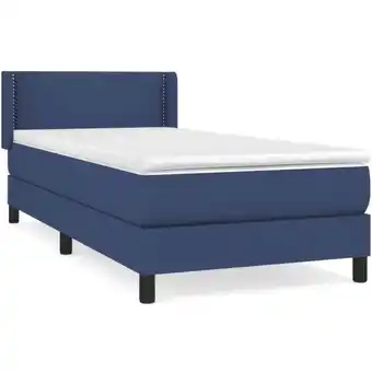 ManoMano Bettrahmen,Bettgestell und Polsterbett,Boxspringbett mit Matratze Blau 90x200 cm Stoff Bonnevie 38637 Angebot