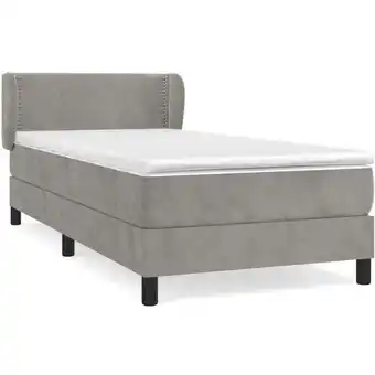 ManoMano Bettgestell mit Matratze,Betten für Erwachsene,Boxspringbett,Schlafzimmerbett Hellgrau 90x190 cm Samt -Maison 65747 - Grau Angebot