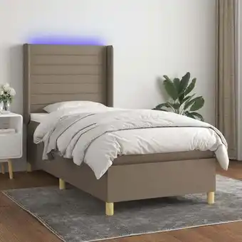 ManoMano Boxspringbett,Schlafzimmerbett mit Matratze & led Taupe 90x200 cm Stoff vidaXL18777 Angebot