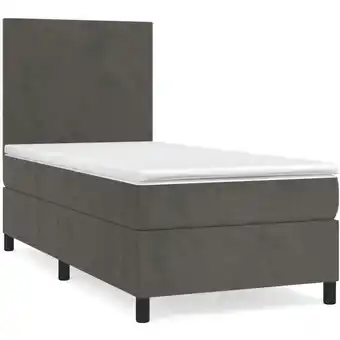 ManoMano Bettgestell mit Matratze,Betten für Erwachsene,Boxspringbett,Schlafzimmerbett Dunkelgrau 90x200 cm Samt -Maison 80220 - Grau Angebot