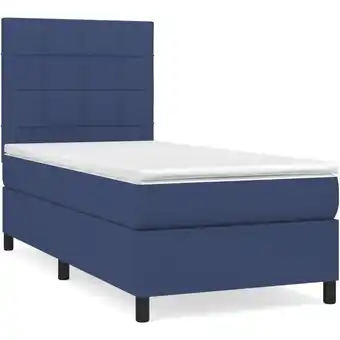 ManoMano Bettrahmen,Bettgestell und Polsterbett,Boxspringbett mit Matratze Blau 90x200 cm Stoff Bonnevie 90941 - Blau Angebot