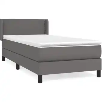 ManoMano Bettgestell mit Matratze,Betten für Erwachsene,Boxspringbett,Schlafzimmerbett Grau 90x200 cm Kunstleder -Maison 24697 - Grau Angebot