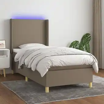 ManoMano Boxspringbett mit Matratze & LED,Bettgestell für Erwachsene,Taschenfederkernmatratze Taupe 90x200 cm Stoff -BNC28357 - Taupe Angebot