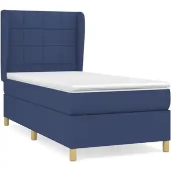 ManoMano Bettgestell mit Matratze für Erwachsene,Komfortbett und Polsterbet,Boxspringbett Blau 100x200 cm Stoff -Maison 52742 - Blau Angebot